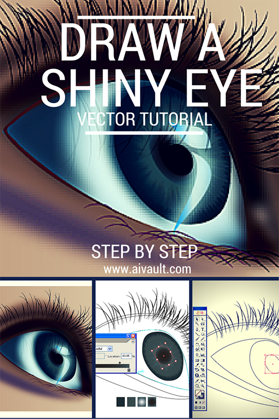 How to draw a human eye in vector step by step