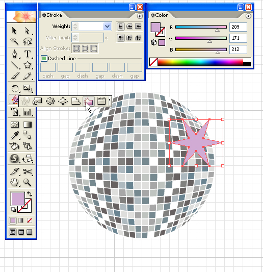 15 Create a Disco Environment with Twirl Tool, Crystalize , and Envelope Tool- Part 1