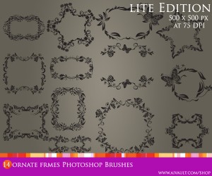 pb ornateframes preview Free :Ornate Frames Photoshop Brushes