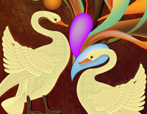 swan Swans for Peace : Digital Illustrations Series : PRINT 1