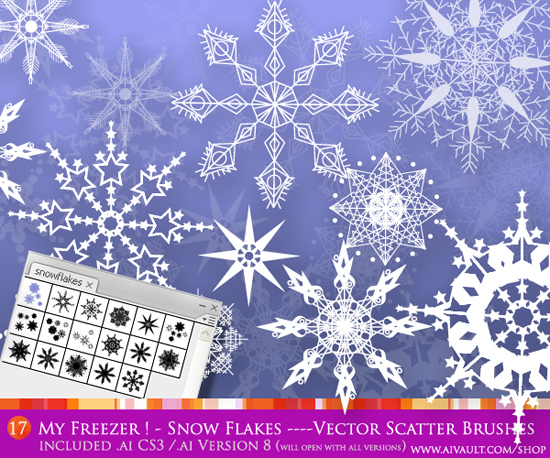 vb snow preview Snow Flakes Scatter Brushes : Free Download