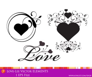 floral Hearts free Vector