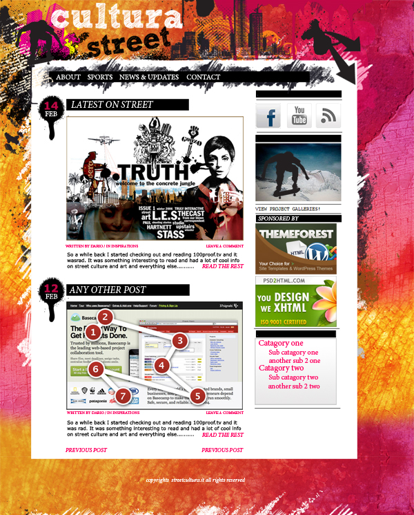 blog design for streetcultura by one8edegree New Blog Delivery :-Cultura Street.it How i did it