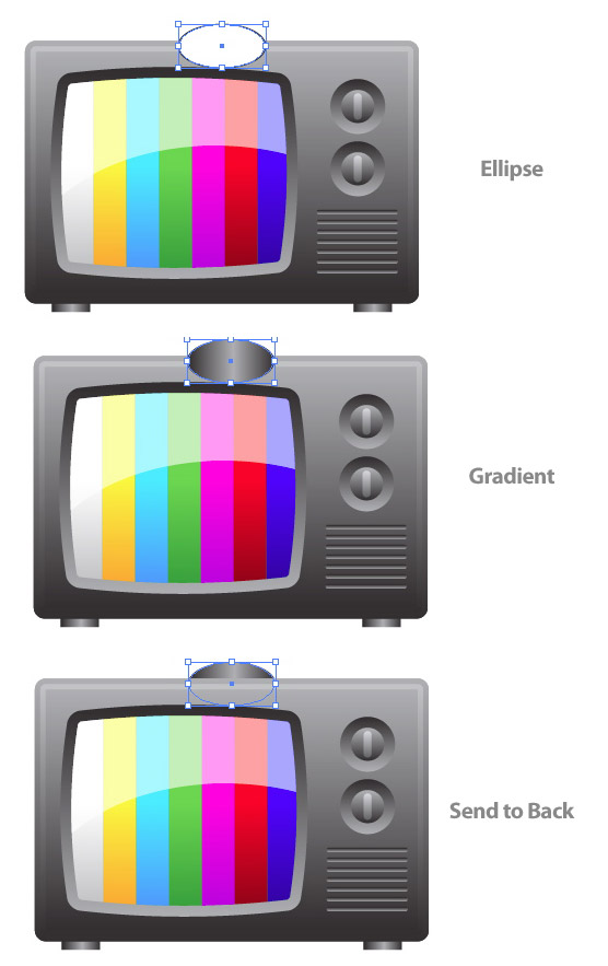 tv tut 26 illustrator Tutorials : How to create a Television Icon