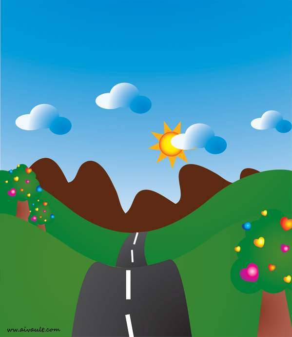 freebie Free illustration :- Road to Highway , story book illustration
