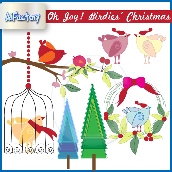 birdies christmas vector images Holiday birdies in cages and lotsa owls!